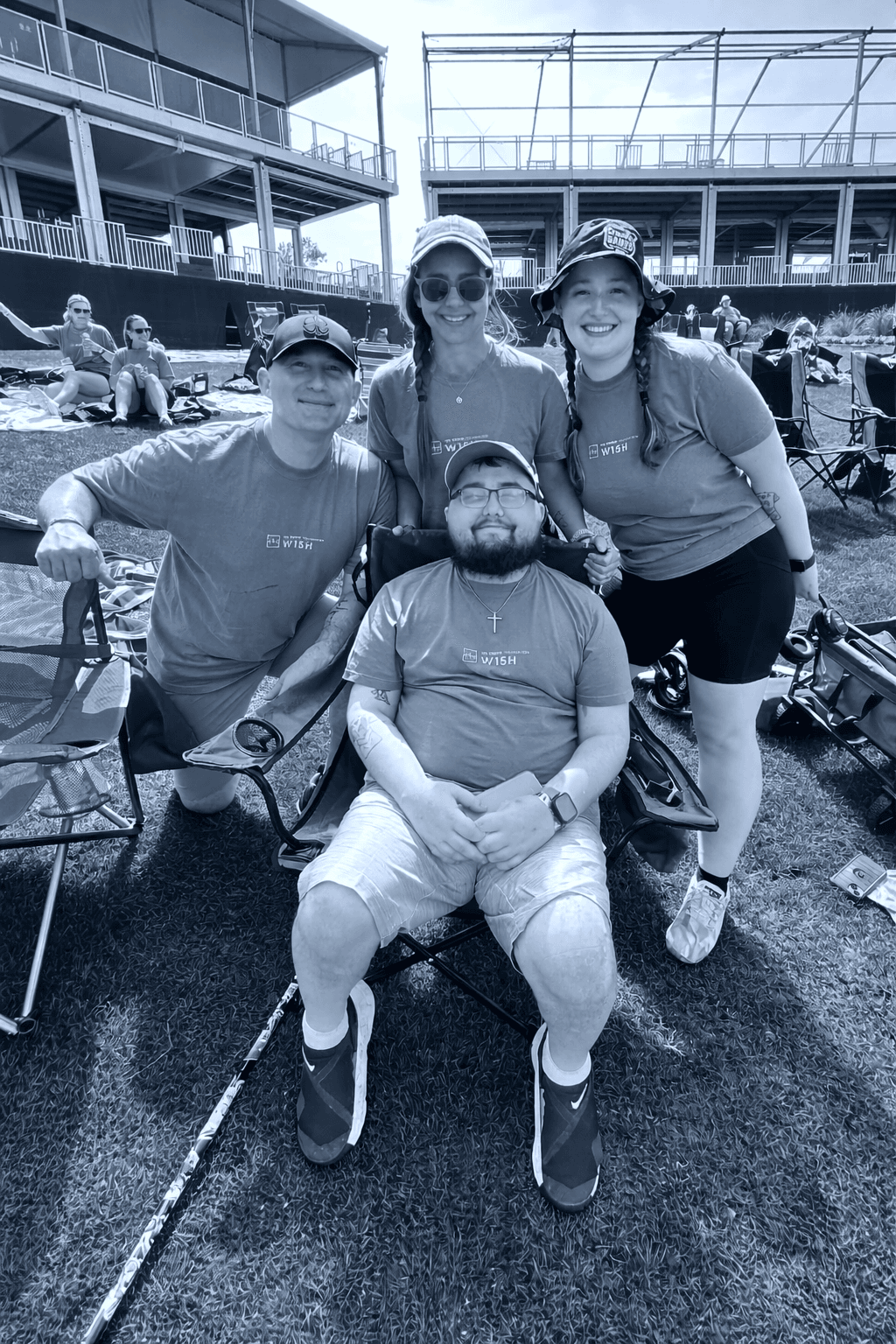 Jordan with his family at the ballpark